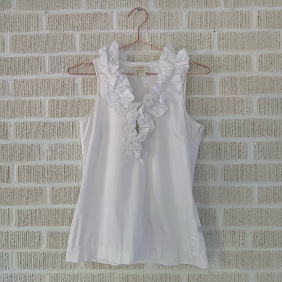 KATE SPADE White Southern Ruffle Blouse - Picture 1 of 6